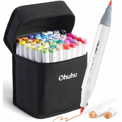 Εικόνα της Ohuhu Honolulu B Alcohol Brush Markers Σετ Μαρκαδόρων 48 Χρωμάτων Brush & Fine