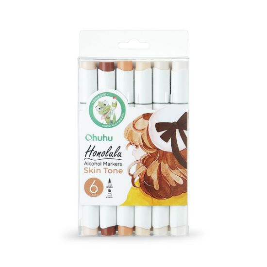 Εικόνα της Ohuhu Honolulu Alcohol Art Markers Σετ 6 Skin Tones Brush & Chisel