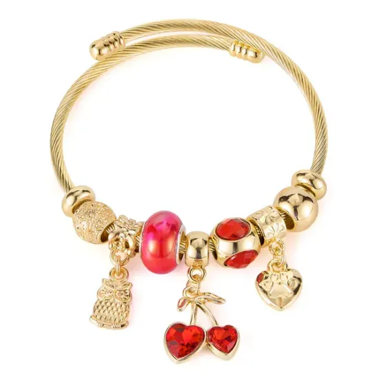 Εικόνα της Βραχιόλι bangle με κεράσια